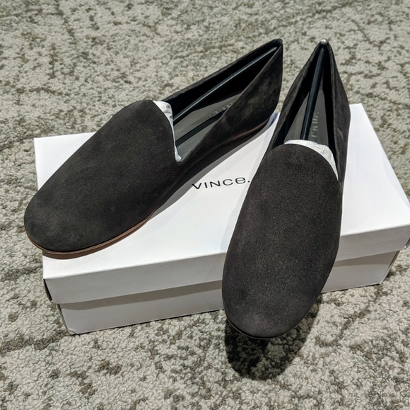 VINCE Milo Suede Slip-On Flat Pewter